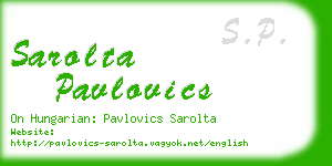 sarolta pavlovics business card
